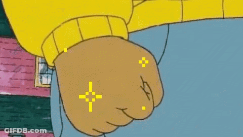 Cartoon Fist With Yellow Cross GIF