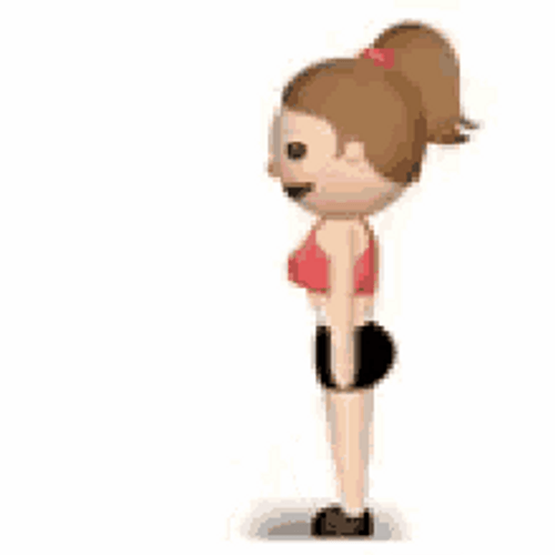 Cartoon Fitness Woman Burpee Exercise GIF