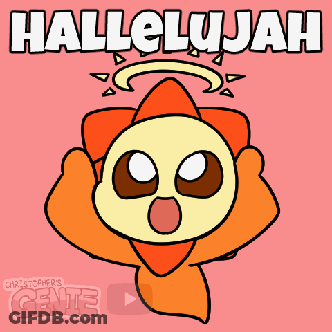 Cartoon Flower Saying Hallelujah GIF