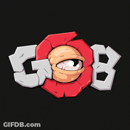 Cartoon Flower With Eye And Letters GB GIF