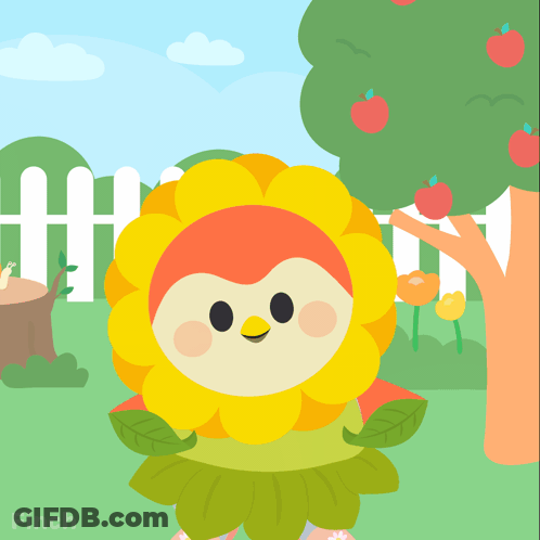 Cartoon Flower With Summertime GIF