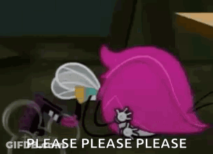 Cartoon Fly With Pink Hair Holding Gun GIF