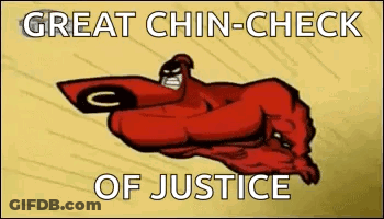 Cartoon Flying With Great Chin-Check Of Justice GIF