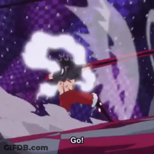 Cartoon Flying With Purple Background Saying Go GIF
