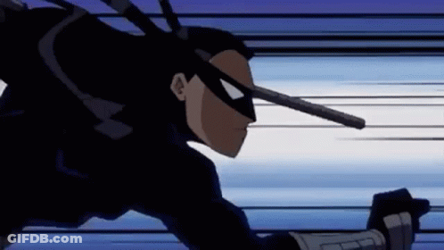Cartoon Flying With Stick GIF