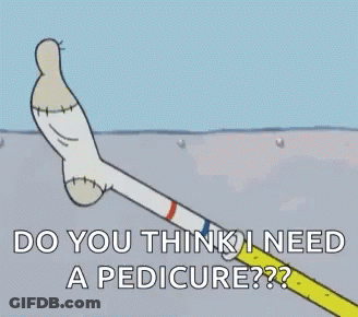 Cartoon Foot Asking About Pedicure GIF
