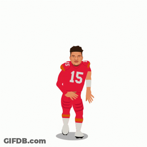 Cartoon Football Player In Red Jersey Number 15 GIF