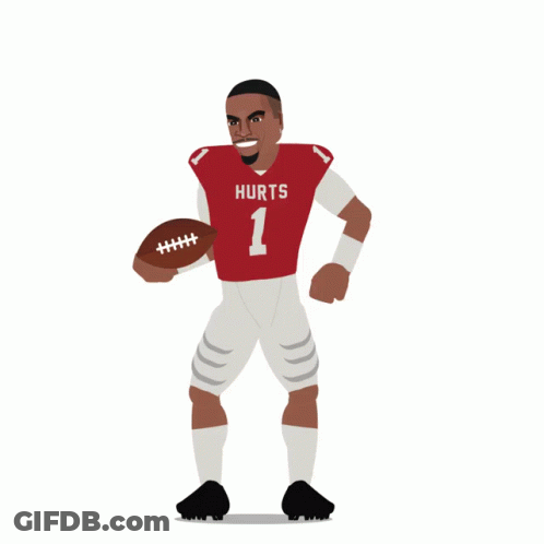 Cartoon Football Player Jalen Hurts GIF