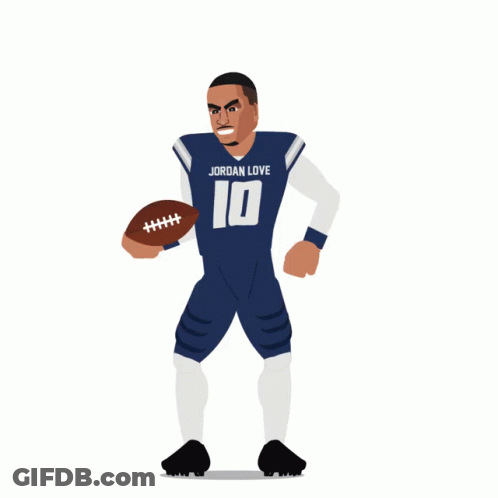 Cartoon Football Player Jordan Love GIF