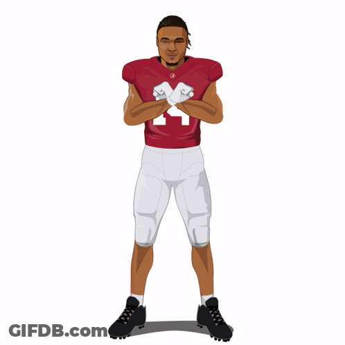 Cartoon Football Player Number 1 GIF
