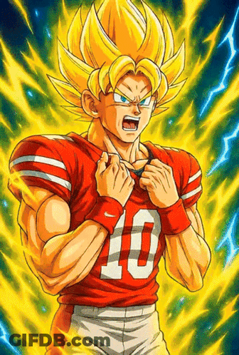 Cartoon Football Player Number 10 GIF