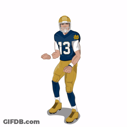 Cartoon Football Player Number 13 GIF