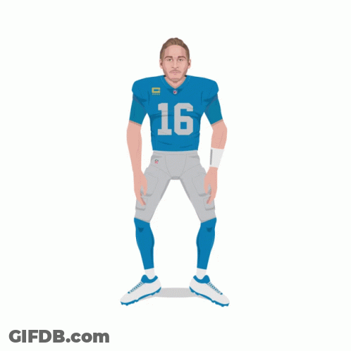 Cartoon Football Player Number 16 GIF