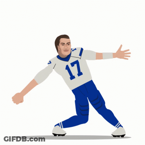 Cartoon Football Player Number 17 GIF