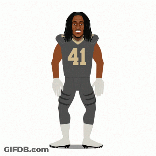 Cartoon Football Player Number 41 GIF