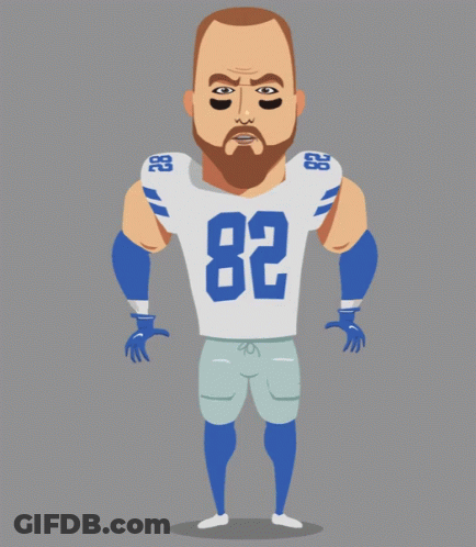 Cartoon Football Player Number 82 GIF
