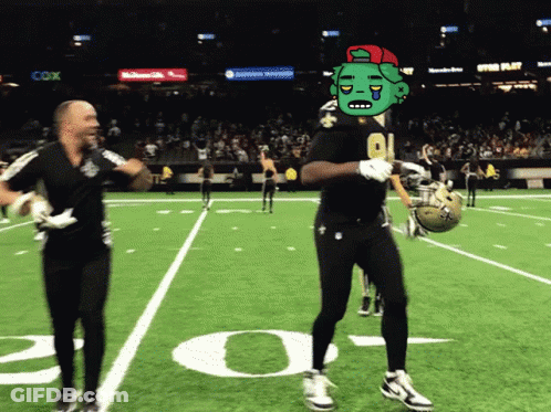 Cartoon Football Player Number 91 GIF