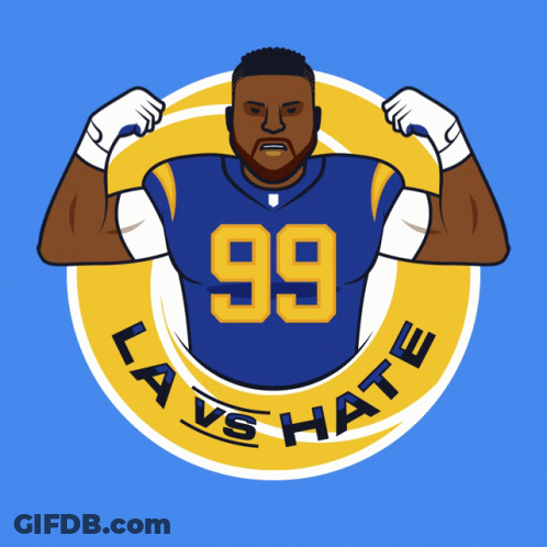 Cartoon Football Player Number 99 GIF