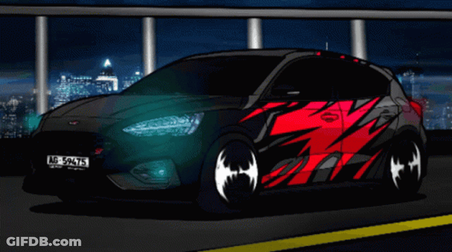 Cartoon Ford On The Highway GIF