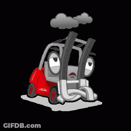 Cartoon Forklift With Linde Logo GIF