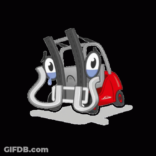Cartoon Forklift With Smiley Face GIF