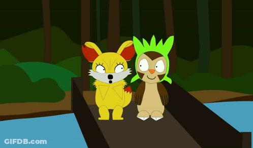 Cartoon Fox And Hedgehog Sitting On A Boat GIF