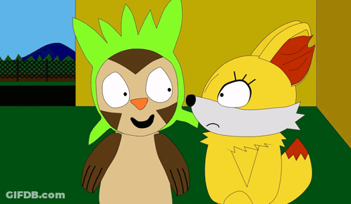 Cartoon Fox And Monkey GIF