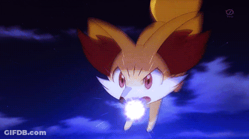 Cartoon Fox Flying With Glowing Object In Mouth GIF