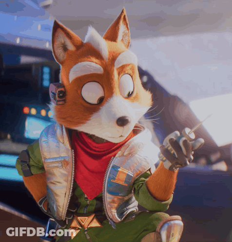 Cartoon Fox Holding Gun GIF