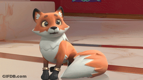 Cartoon Fox In Black Socks GIF