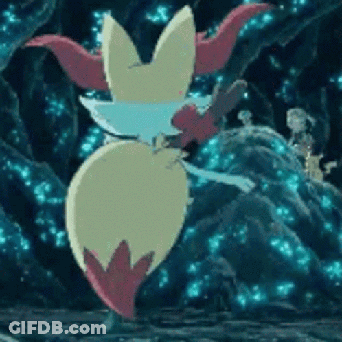 Cartoon Fox In Dark Cave With Knife In Mouth GIF