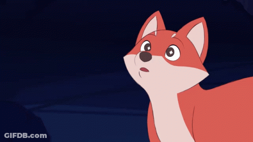 Cartoon Fox Looking Up GIF