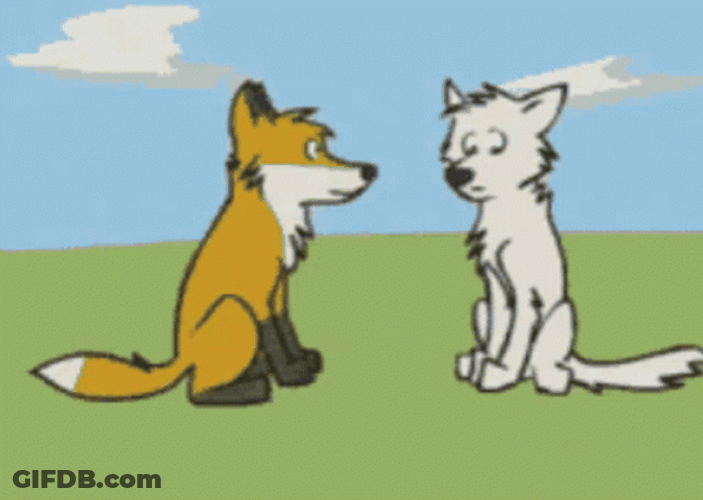 Cartoon Fox Pair Giving Boop GIF