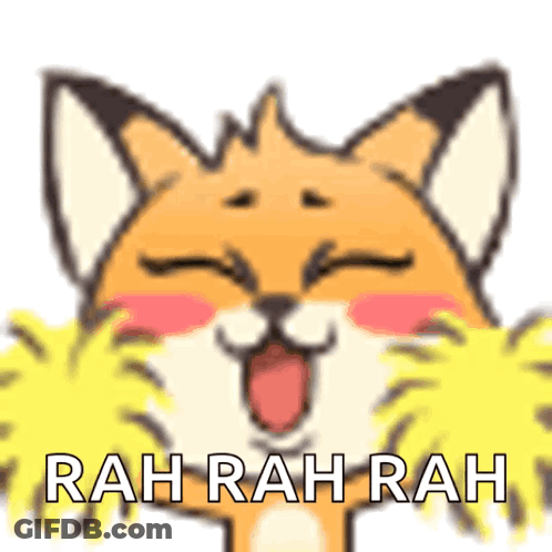 Cartoon Fox Rah Rah Rah GIF