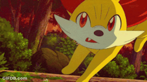 Cartoon Fox Running Through Forest GIF