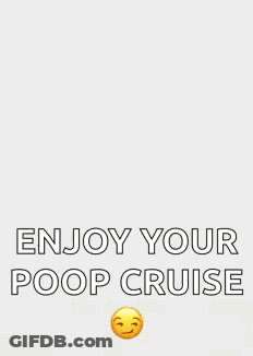 Cartoon Fox Saying Enjoy Your Poop Cruise GIF