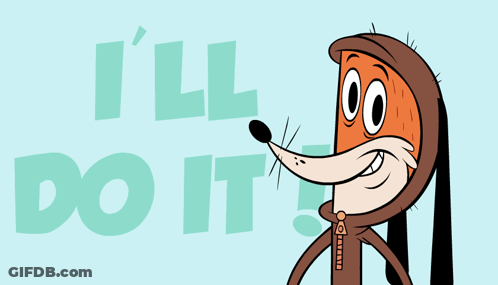 Cartoon Fox Says I'll Do It GIF