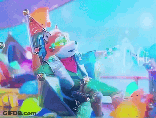 Cartoon Fox Sitting In Chair GIF