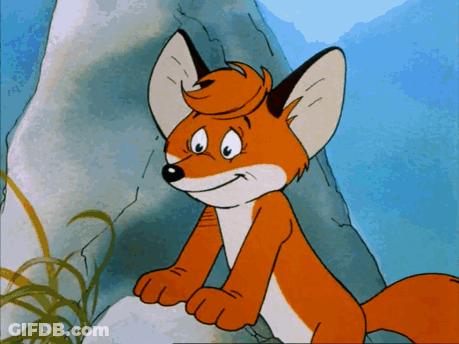 Cartoon Fox Smiling With Wig GIF