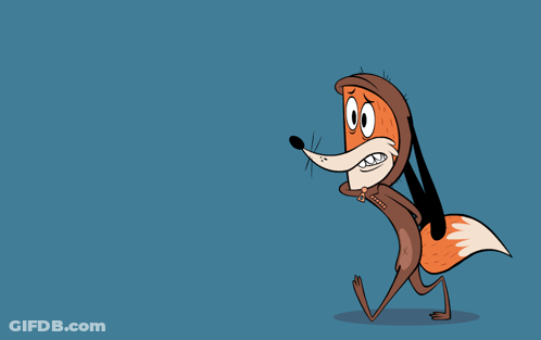 Cartoon Fox Wearing Hat And Collar GIF