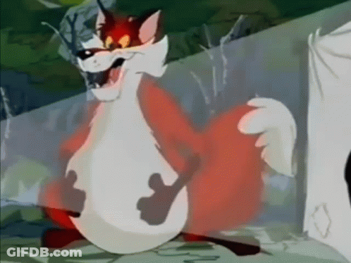 Cartoon Fox With Big Belly Next To Rabbit GIF