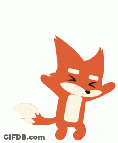 Cartoon Fox With Eyes Closed And Mouth Open GIF
