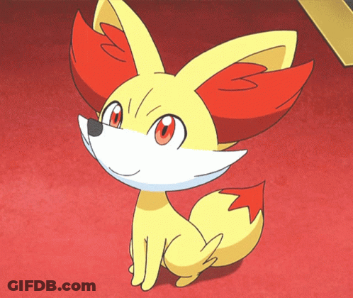 Cartoon Fox With Red Ears And White Tail GIF