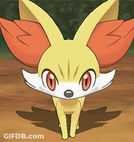 Cartoon Fox With Red Eyes And Orange Ears GIF