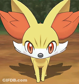 Cartoon Fox With Red Eyes And Orange Ears GIF