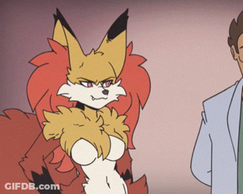 Cartoon Fox With Red Hair GIF