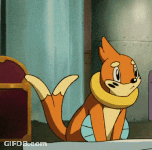 Cartoon Fox With Yellow Collar Sitting Down GIF
