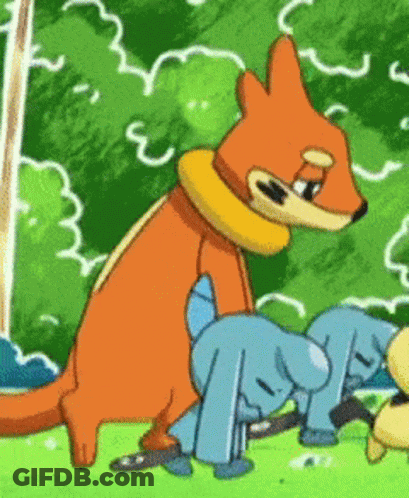 Cartoon Fox With Yellow Collar Sitting On Grass GIF