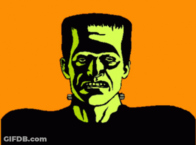 Cartoon Frankenstein Shaking Head GIF