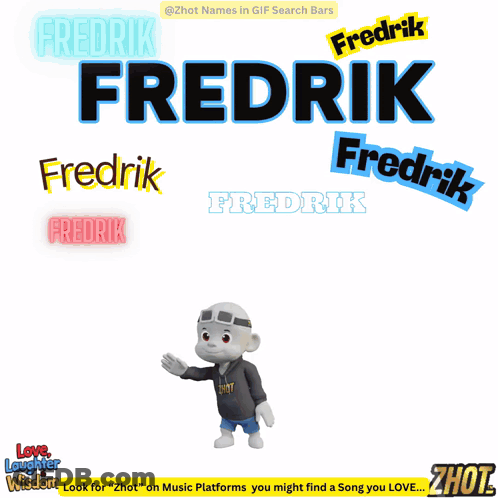 Cartoon Fredrik Surrounded By Names GIF